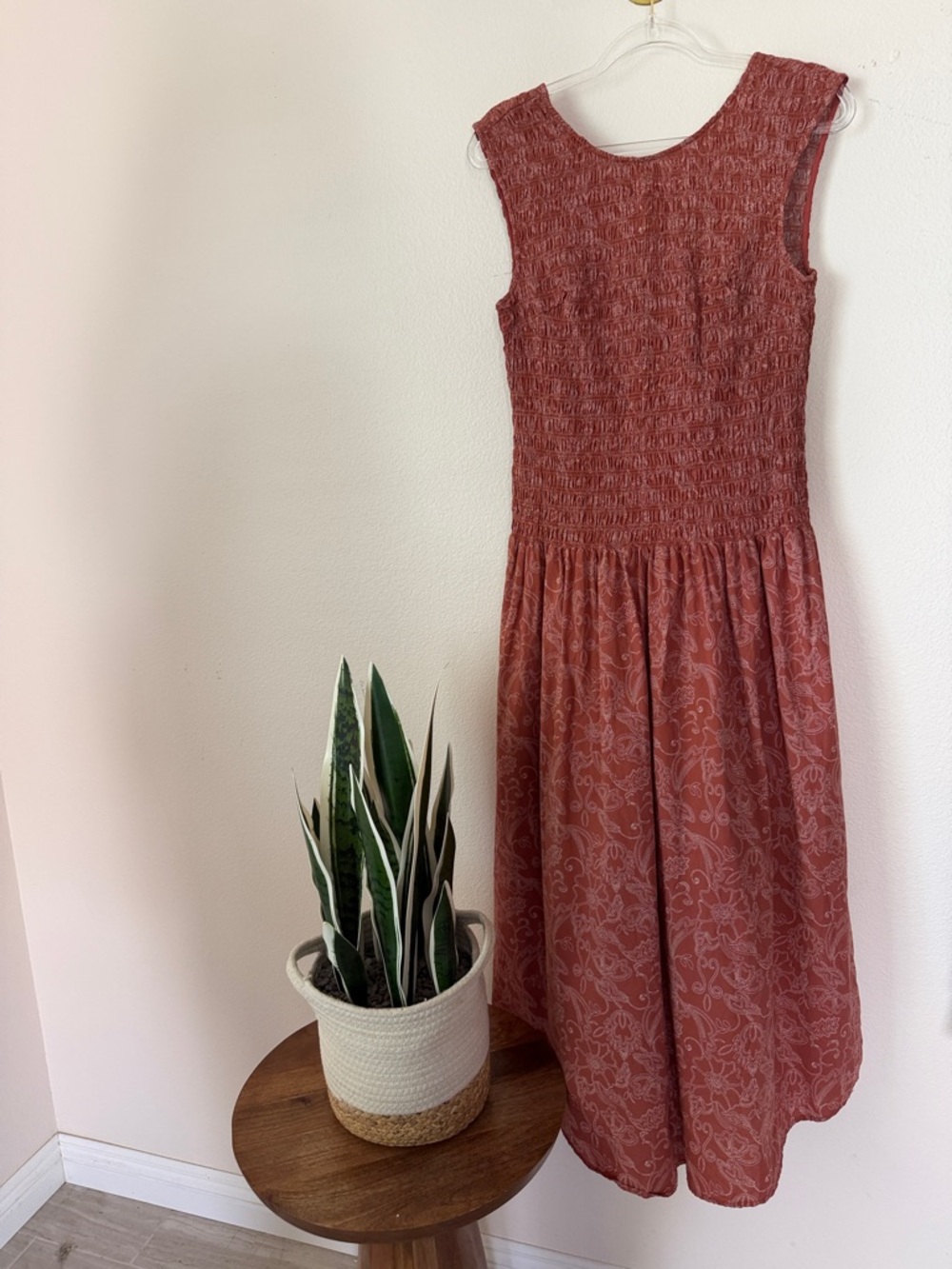 Universal Thread Sleeveless Smocked Midi Dress in Dusty Paisley